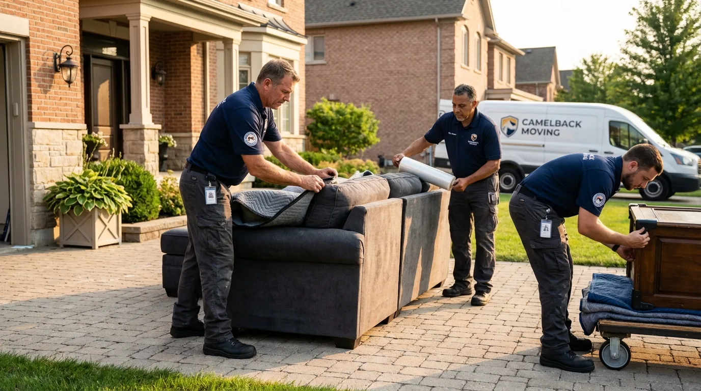 Large estate moving crew wrapping furniture in Ocean Grove, NJ
