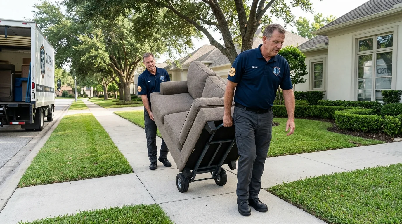 Local residential moving crew loading furniture in Ocean Grove, NJ