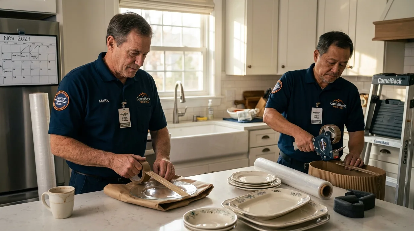 Professional crew packing kitchen dishware in Ocean Grove, NJ